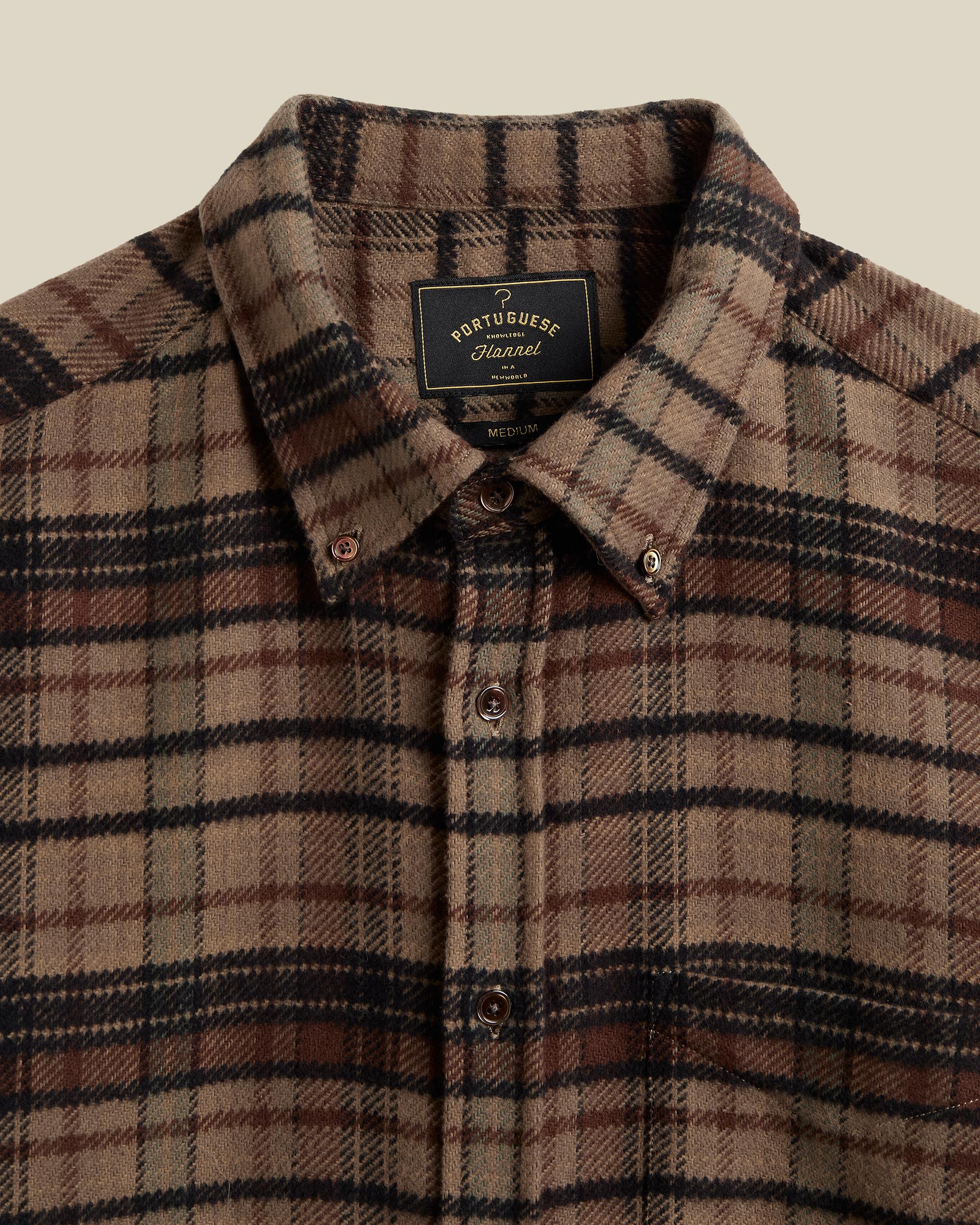 Portuguese Flannel Stalia Oversized Brown Hemd Herren kariert braun